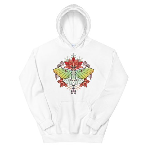 V5 Sacred Lunar Moth Unisex Sweatshirt Featuring Original Artwork by Abby Muench